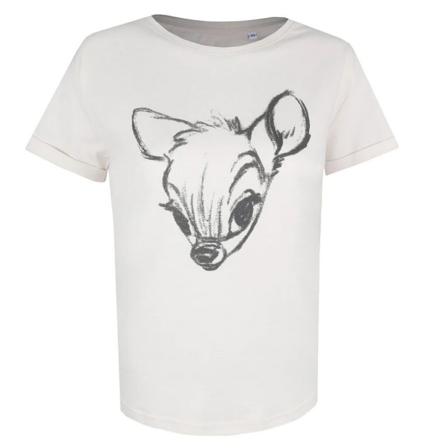 Bambi Dam/dam Sketch T-shirt M Vintage White