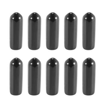 100 stk. Gummi Endestykker 4mm Id Pvc Rund Rør Bolt Hætte Dæk Skrue Gevindbeskyttere Sort