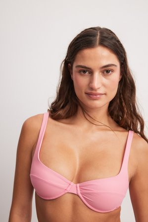 Phiaka x NA-KD Bikini-BH med bygel och vida band - Bikini - Rosa - EU 70C