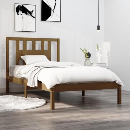 Vidaxl Sängram Honungsbrun Massiv Furu 100x200 Cm Brun