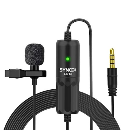 SYNCO Lav-S8 Ammattimainen Lavalier-mikrofoni Clip-on Omnidirectional Lapel Mic Kohinanvaimennus Auto