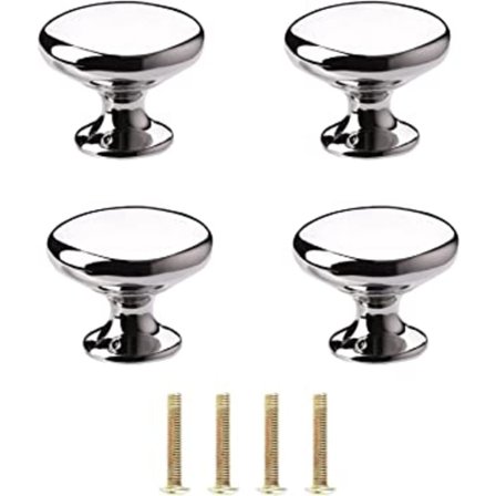 Silver Polerad Krom Skåp Hårdvara Rund Svamp Dörrhandtag