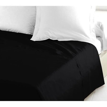 LOVELY HOME Flat Sheet 100% bomuld 180x290 cm - 1 person - Sort