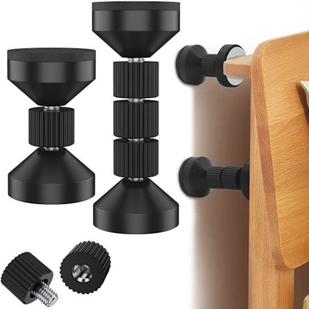 2 stk (Svart) Sengestativ Anti-Rist Verktøy Justerbar Gjenget