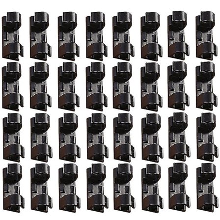 60 stk. selvklæbende kabelarrangør praktisk data kabelarrangør ledningsholder til hjemmekontor (sort)