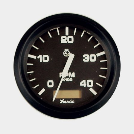 Contagiri e contatore ore per motore diesel Faria Beede Euro "4 Tachometer Hourmeter, imfri, Ø85 mm, 12 V, generatore, nero, 0 - 4000 rpm