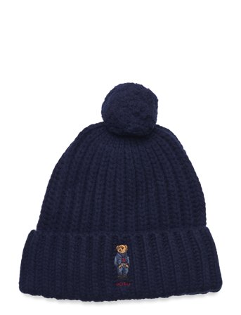 Polo Ralph Lauren Polo Bear Rib Pom-Pom Beanie - Navy - ONE SIZE