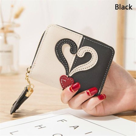 Kort pung med lynlås, SORT