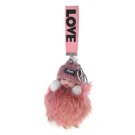 Sød Sovende Baby Nøglering Dekorationer Modetilbehør Rygsæk Clip Børnegave Håndtaske Charm Goodies Tasker Fyldstof