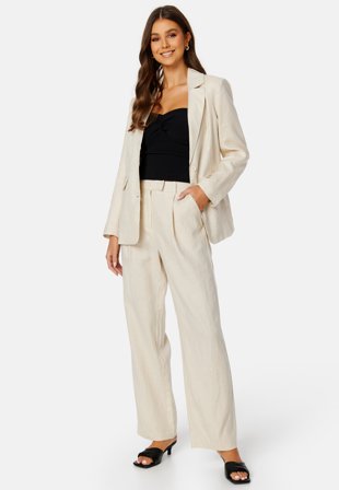 BUBBLEROOM CC Linen pants Light beige Klær