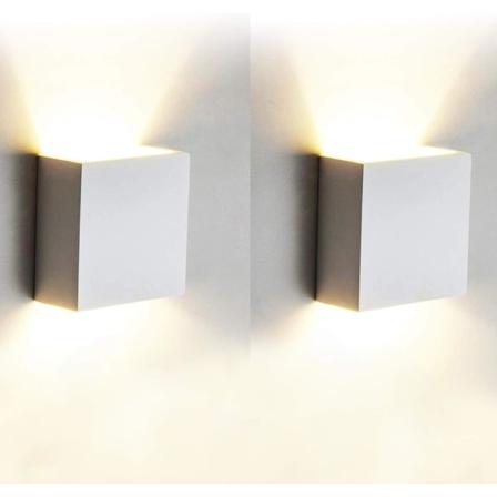 2 Moderne innendørs vegglamper i aluminium LED vegglampe varm hvit 300