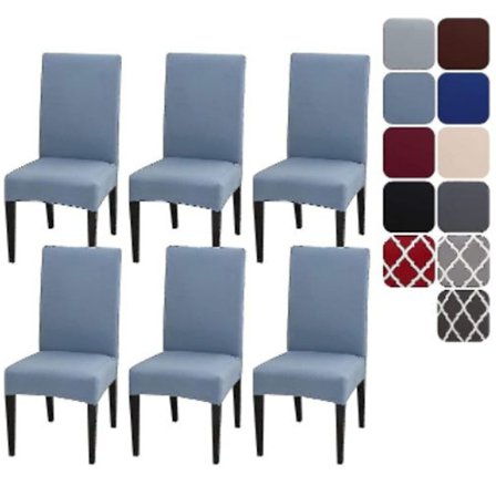 Ljusblå matstolsöverdrag, överdrag, set om 4