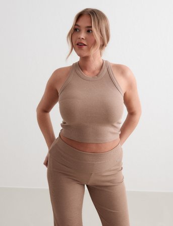 aim ́n Ease Ribbed Pants - Beige - XS