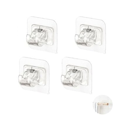 Ikke-borede krog gardinstang beslag, selvklæbende gardinstang beslag