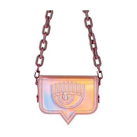 Chiara Ferragni Collection, Chiara Ferragni Eyelike Mirror Small Pink Crossbody BAG Różowy, Kobieta, Rozmiar: ONE Size