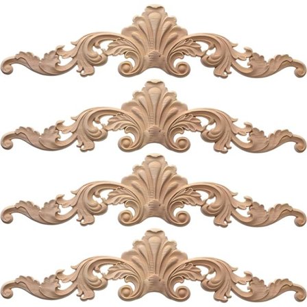 4 kappaletta koristeellisia puulistoja, kodin sisustus puinen ovi, veistetty kehys pitkä applikaatio kulma onlay maalaamaton huonekalu keittiön kaapin