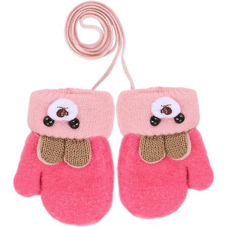 Taaperon talviset termiset hanskat lämpimät neulotut lapaset vauvan naru plyysihanskat