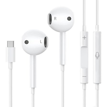 Langat kuulokkeet - PHONILLICO - In-ear - Sisäinen mikrofoni - Äänenvoimakkuuden säätö - USB-C