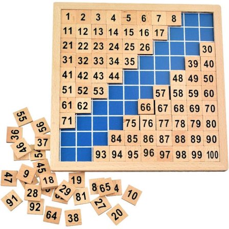 Montessori Matematikk Puslespill Trebret Talltavle 1-100 Kontinuerlige Tall Barn Matematikkundervisning for Barn Hundrevis av Tabeller for Ditt Barns 