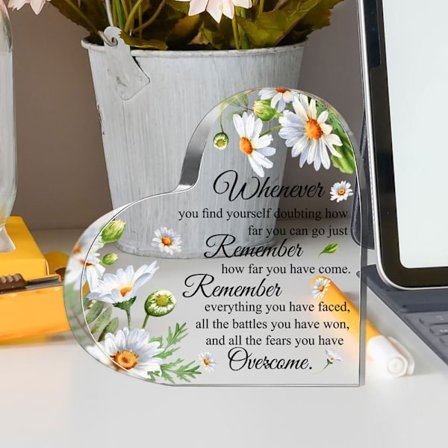 #4# Akryl Hjerteformet Skrivebordsdekorasjon Gave Kreativ Transparent