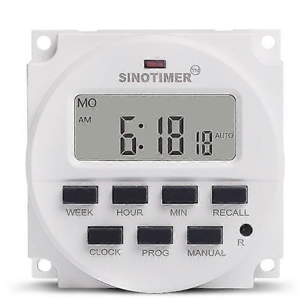 Sinotimer 15,98 tums LCD Digital Timer 12V DC 7 Dagars Programmerbar Timer TM618N-4_jar