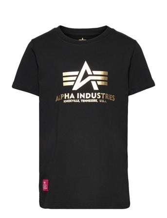 Basic T Foil Print Kids/Teens T-shirts Short-sleeved Svart Alpha Industries