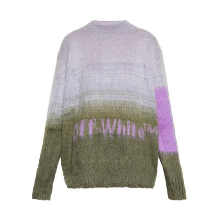 Off White, Round-neck Knitwear Paars, Dames, Maat:XS