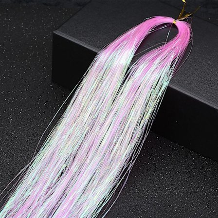 91 cm Hårglitter Glitrende Glitter Hårfe Forlengelser Varmebestandig Party Highlight milk white