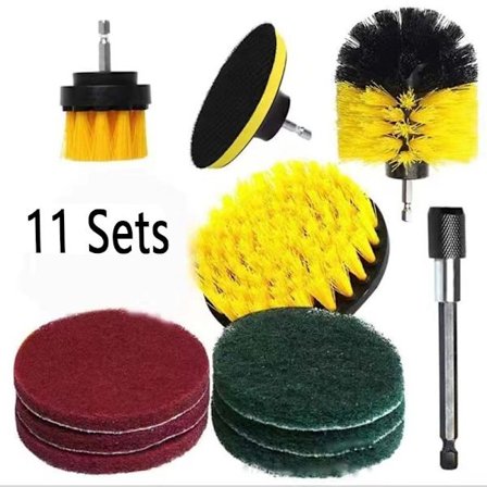 Skurborstar för borr 11-pack Gul