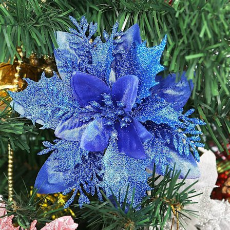 10 stk Kunstige julestjerner Juleblomsterdekorasjoner