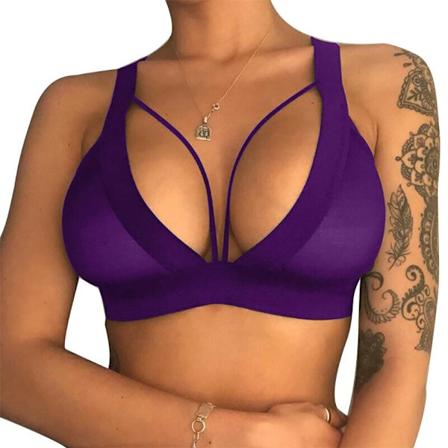 Transparent Sexy Undertøy BH for Kvinner - Valentinsdaggave Lilla Purple 2XL