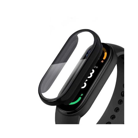 2-PACK Xiaomi Mi Band 6 NFC/5/4/3 Stötdämpande Skal 9H Härdat Glas 2in1
