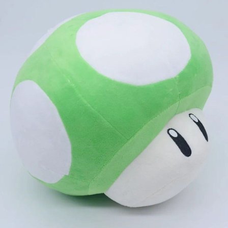 Super Mario 1UP grøn svamp plysfigur bamse bamse 30 cm NY KLB