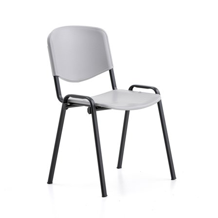 Stuhl NELSON, Kunststoffsitz, schwarz, hellgrau