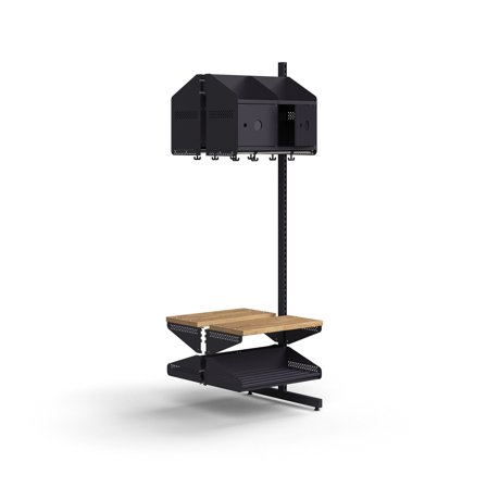 Garderobenschrank ENTRY, Anbaumodul, bodenstehend, 1800 x 600 x 600 mm, anthrazit