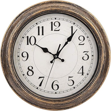 12-tommer retro vægur, vintage rund dekorativ vægur, lydløs