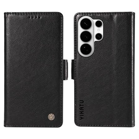 YIKATU Samsung Galaxy S26 Ultra Plånboksfodral Konstläder Litchi - Svart