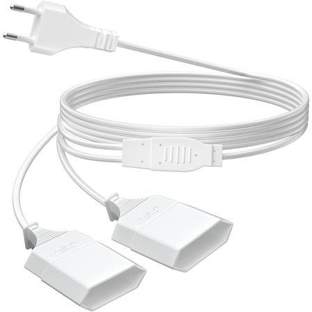 Forlængerledning, 2m Euro forlængerledning, 2 i 1 Type C, Forlængerledning Euro stik til Euro stik, 0.75mm2 250V/2.5A Euro stik