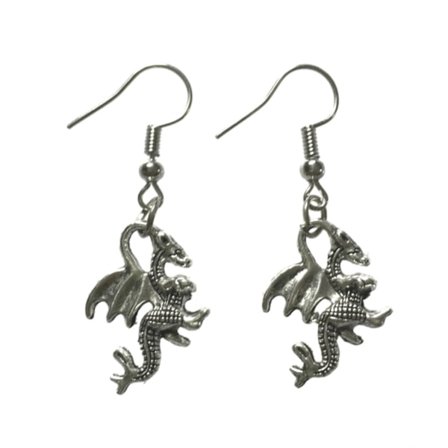 Earrings - Dragon - Silver