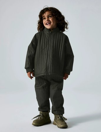 name it Nmmmud Rub Quilt Set Solid Fo - Khaki green - 98