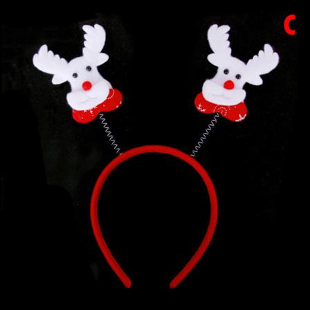 Tecknad Röd Jul Hårband Santa Claus Snowman Antlers Hea