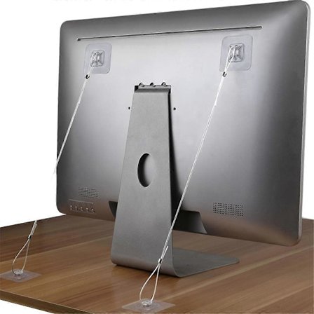 10 st Justerbara TV-säkerhetsremmar i rostfritt stål, självhäftande möbelfästen utan borrning, för Fixi