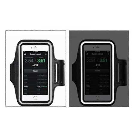 Treningsarmbånd for treningsstudio og løping, justerbar telefonholder, svart