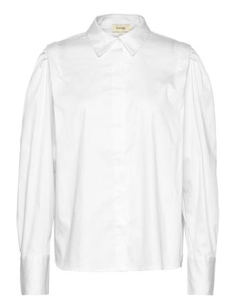 Lr-Isla Solid Långärmad Skjorta Vit Levete Room