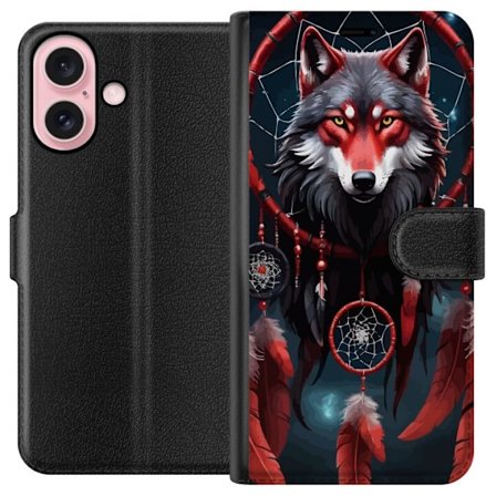 Yhteensopiva Lompakkokotelo Apple Apple iPhone 16 Susi