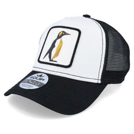 Iconic - Vit trucker Keps - Geometry Penguin Patch White/Black Trucker @ Hatstore