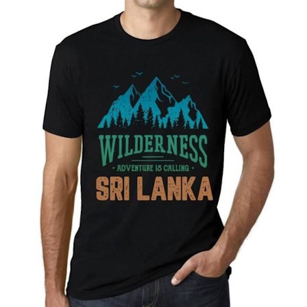 T-shirt herr – Wilderness, Adventure Is Calling Sri Lanka – Vintage svart T-shirt