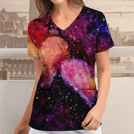 Kvinnor Butterfly Tunika Blus Med Fickor Tee