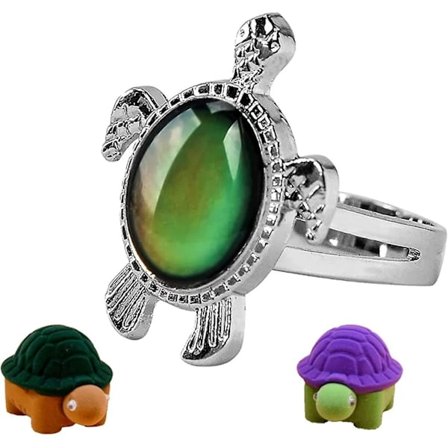 Stemningsring til børn Justerbar størrelse Piger og drenge Farveskiftende stemningsringe (justerbar, Skildpadde)