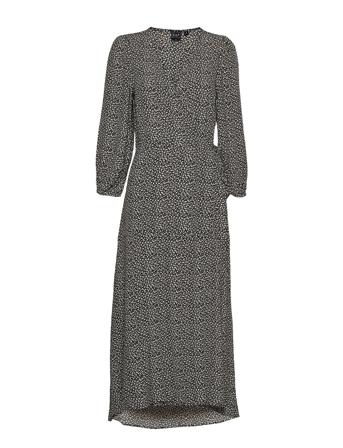 Lenzing Ecovero Flounce Midi Wrap Dress Black GAP